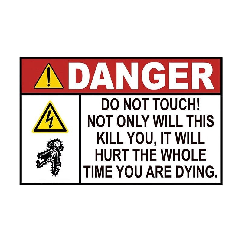 Warning Sign 'Danger | Do Not Touch!' Vinyl Car Sticker