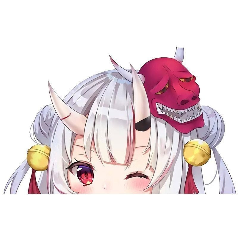 Virtual YouTuber 'Nakiri Ayame | Winks' Vinyl Car Peeker Sticker