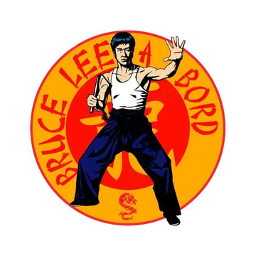 Bruce Lee A Bord 'Fighting Stance' Vinyl Car Sticker