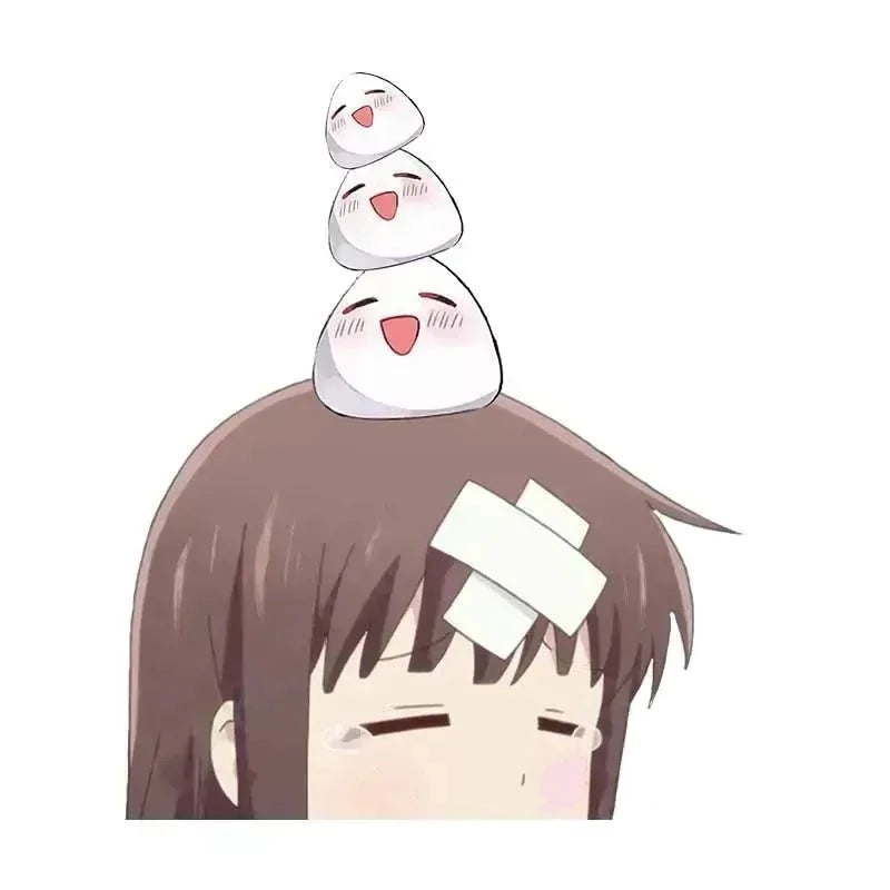 Fruits Basket 'Tohru And Rice Balls | Crying' Vinyl Car Peeker Sticker