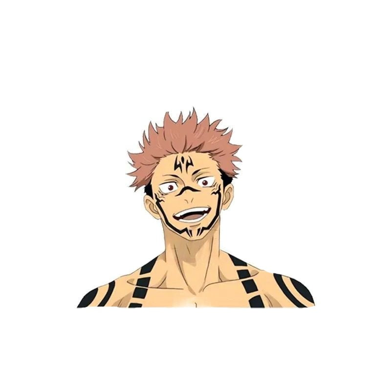 Jujutsu Kaisen 'Sukuna | Face Tattoos' Vinyl Car Peeker Sticker