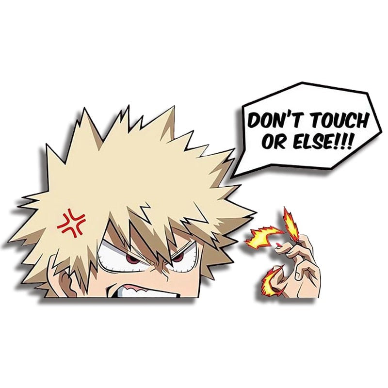 My Hero Academia 'Katsuki | Don't Touch or Else!!!' Vinyl Car Peeker Sticker