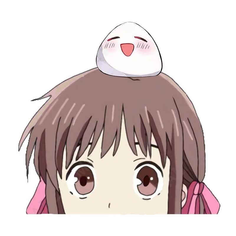 Fruits Basket 'Tohru And Rice Ball | Looking' Vinyl Car Peeker Sticker