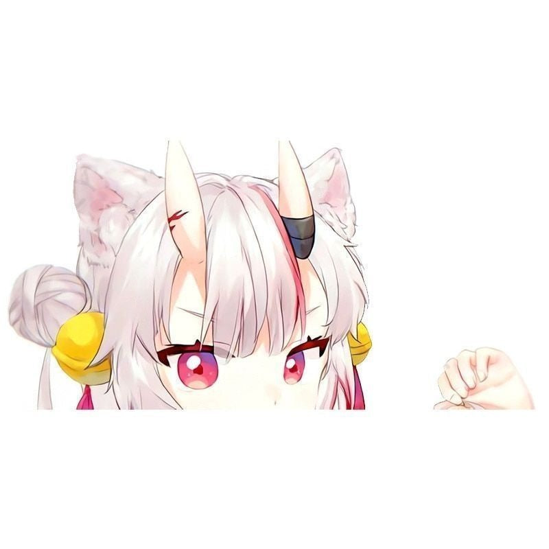 Virtual YouTuber 'Nakiri Ayame | Watching' Vinyl Car Peeker Sticker