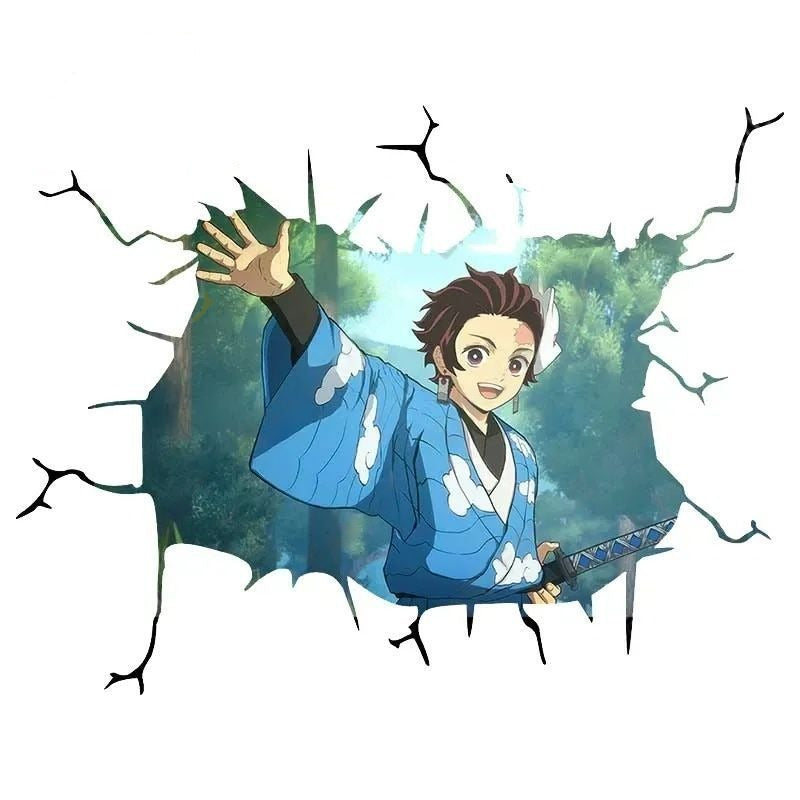 Demon Slayer 'Tanjiro | Waving' Car Window Vinyl Sticker