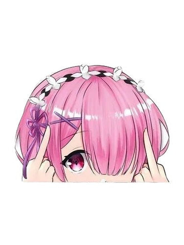 Re:Zero 'Ram | F U' Vinyl Car Peeker Sticker