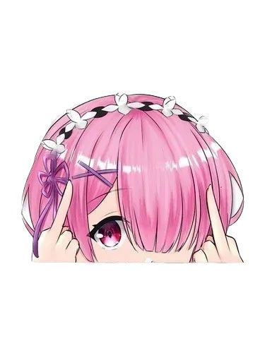 Re:Zero 'Ram | F U' Vinyl Car Peeker Sticker