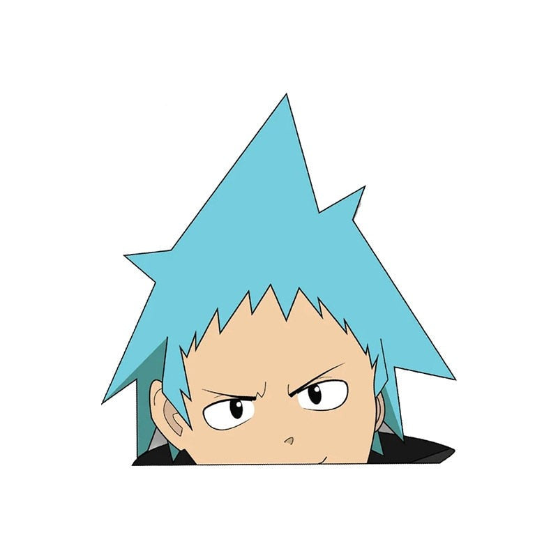 Soul Eater 'Black Star | Blue Spiky Hair' Vinyl Car Peeker Sticker