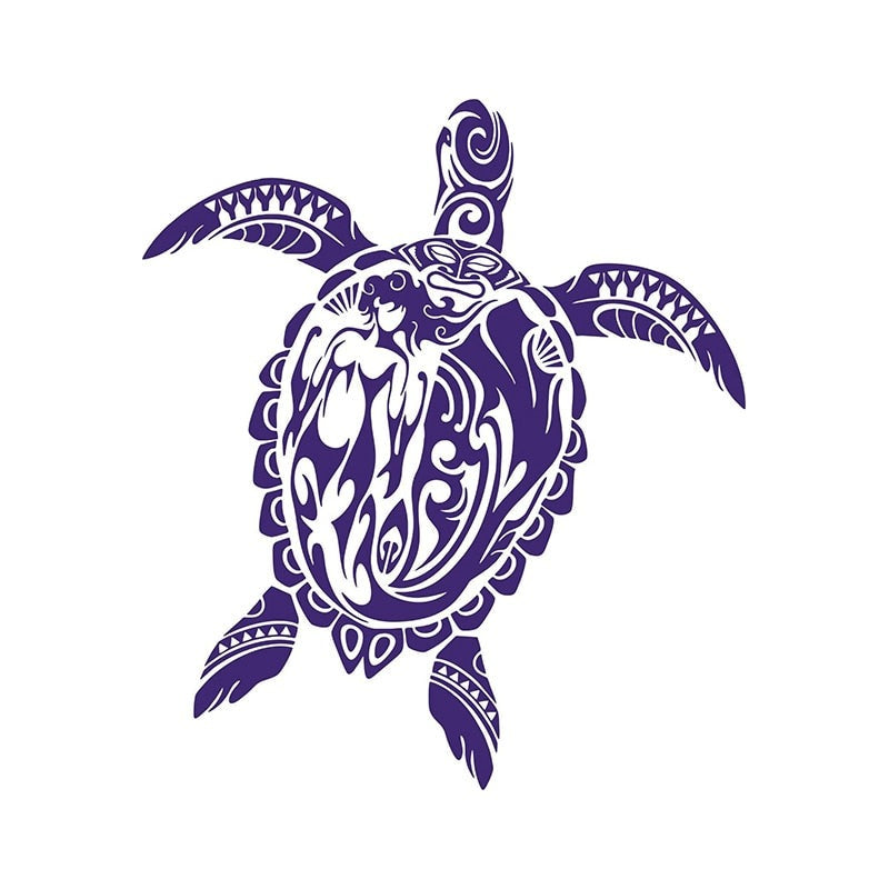 Sea Turtle 'Tiki and Mermaid Tribal' Vinyl Car Sticker