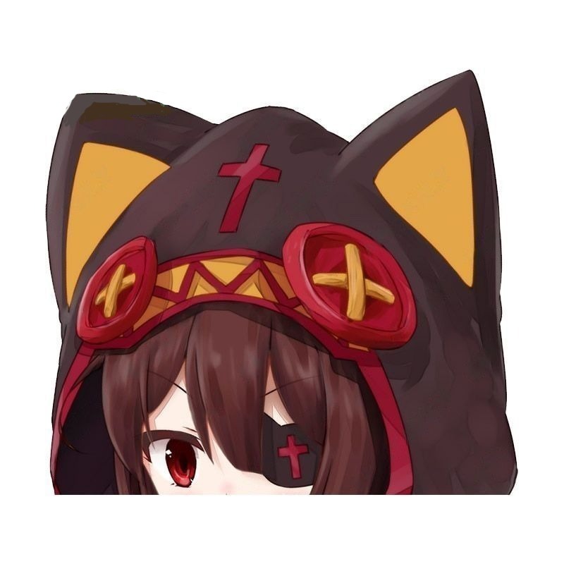 KonoSuba 'Megumin | Chomusuke x Wizard Hoddie' Vinyl Car Peeker Sticker