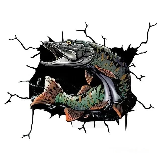 Fish 'Muskellunge' Car Window Vinyl Sticker