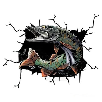 Fish 'Muskellunge' Car Window Vinyl Sticker