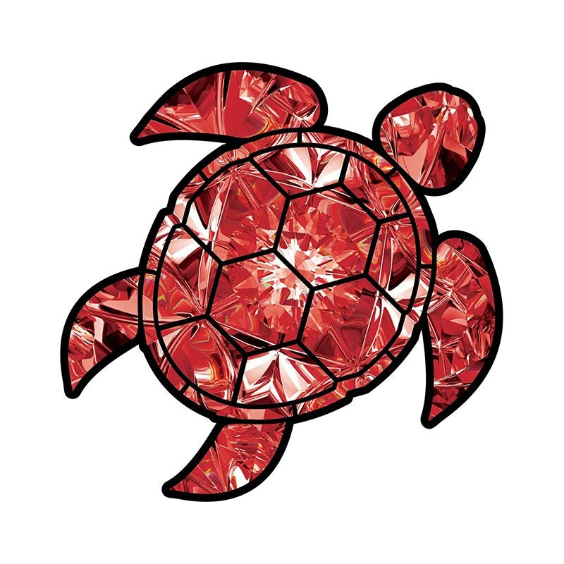 Tribal Sea Turtle 'Red Garnet' Vinyl Car Sticker