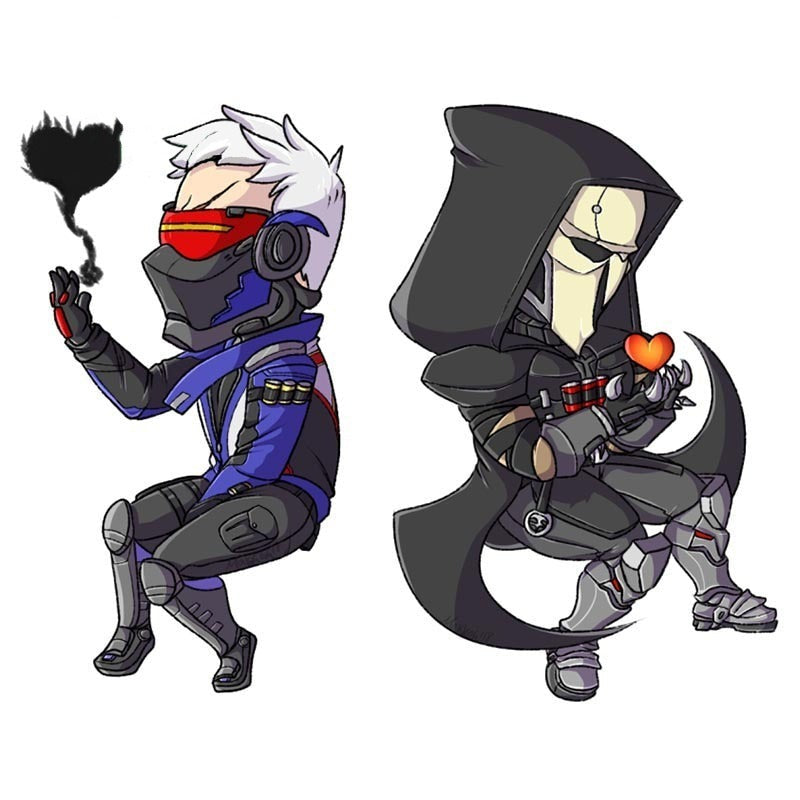 Overwatch 'Chibi Soldier 76 and Chibi Reaper | Focus' Vinyl Car Sticker
