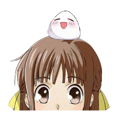 Fruits Basket 'Tohru And Rice Ball | Serious' Vinyl Car Peeker Sticker