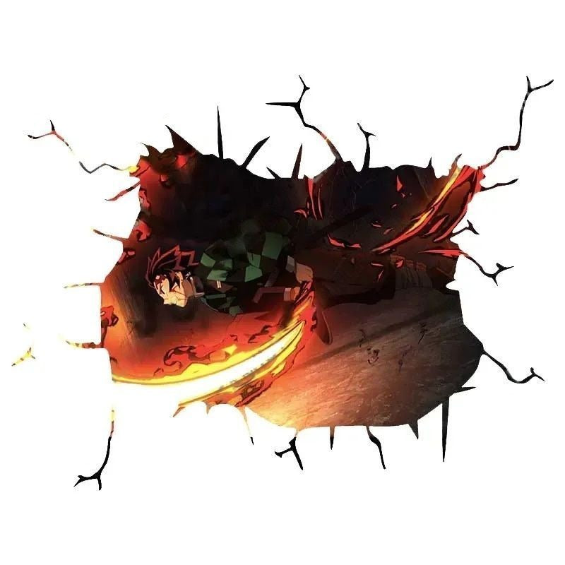 Demon Slayer 'Tanjiro | Fire Breathing Fight' Car Window Vinyl Sticker