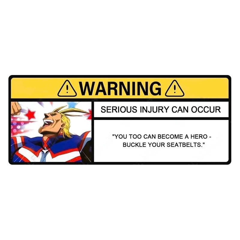 My Hero Academia 'All Might | Warning Sign' Vinyl Car Sticker