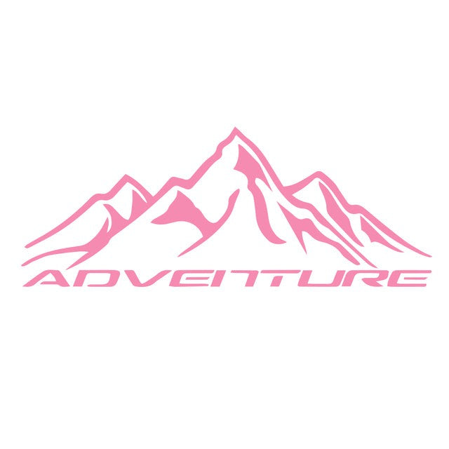 Cool 'Adventure | Soft Pink Mountain' Vinyl Car Sticker