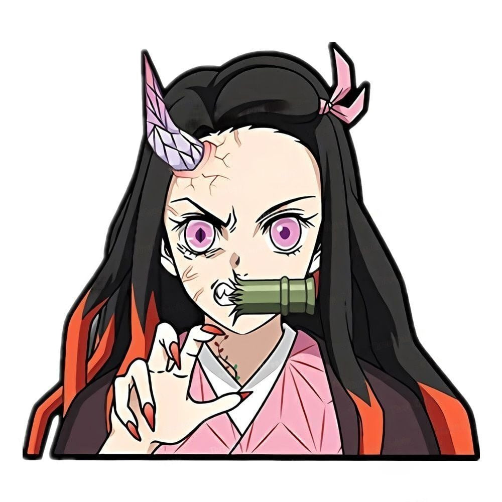Demon Slayer 'Nezuko | Half Demon Form' Vinyl Car Peeker Sticker