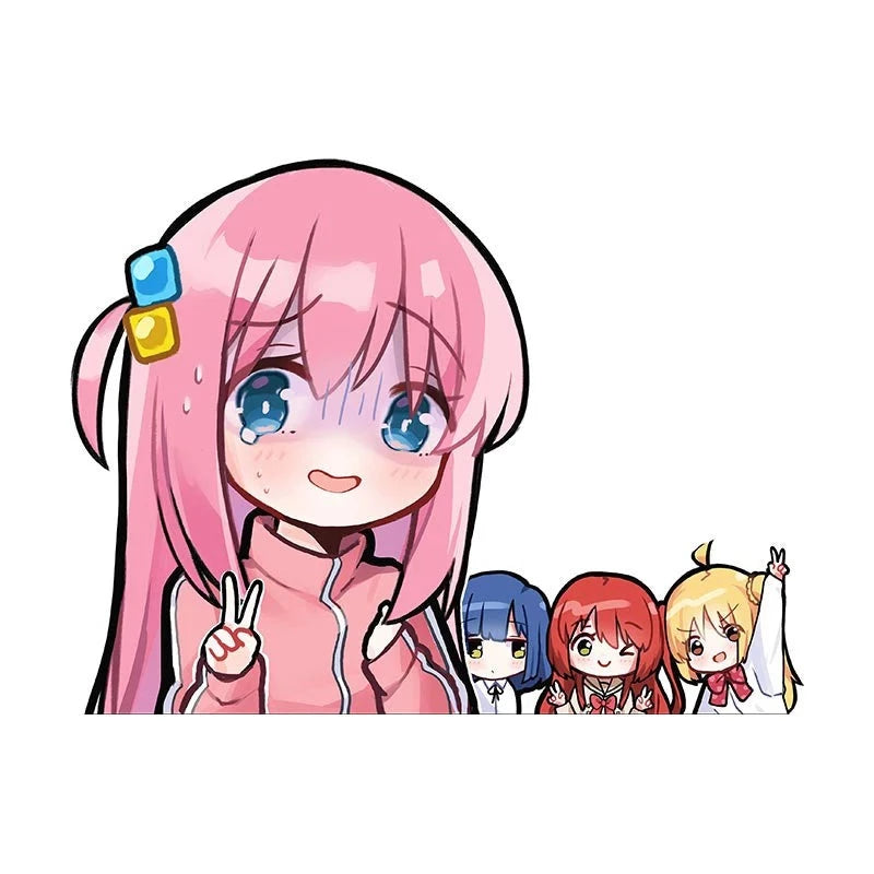 Bocchi the Rock! 'Hitori Gotoh and Friends' Vinyl Car Peeker Sticker