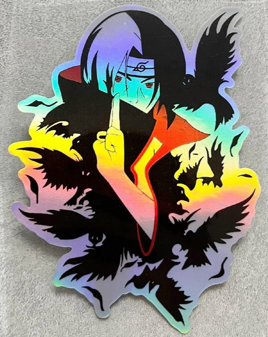Naruto 'Itachi With Crows | Reflective Laser' Vinyl Car Sticker