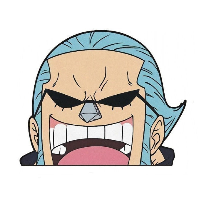 One Piece 'Franky | Laughing' Vinyl Car Peeker Sticker
