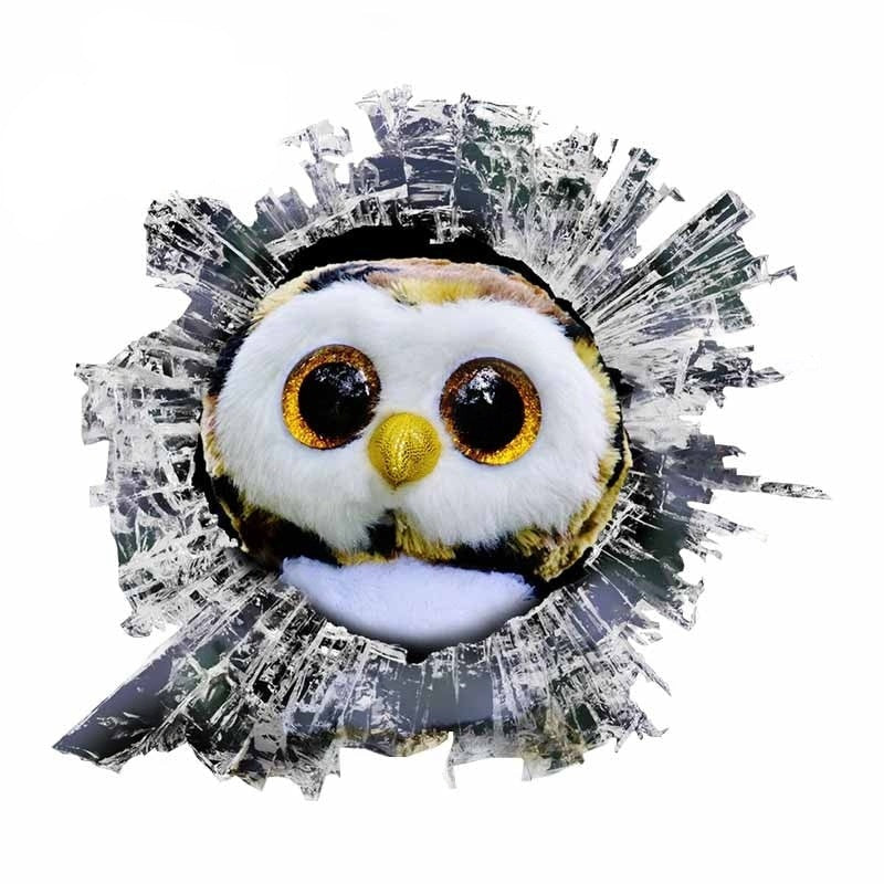 Broken Glass 'Owl | Big Eyes' Car Window Vinyl Sticker