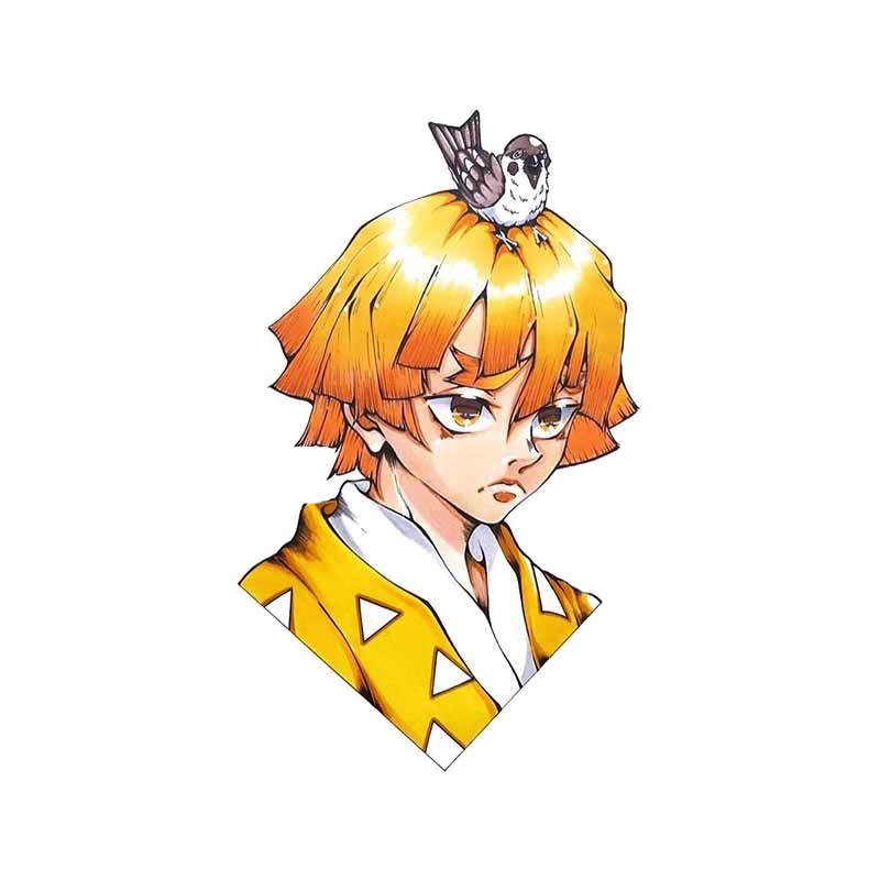 Demon Slayer 'Chuntaro Sitting On Zenitsu's Head' Vinyl Car Sticker