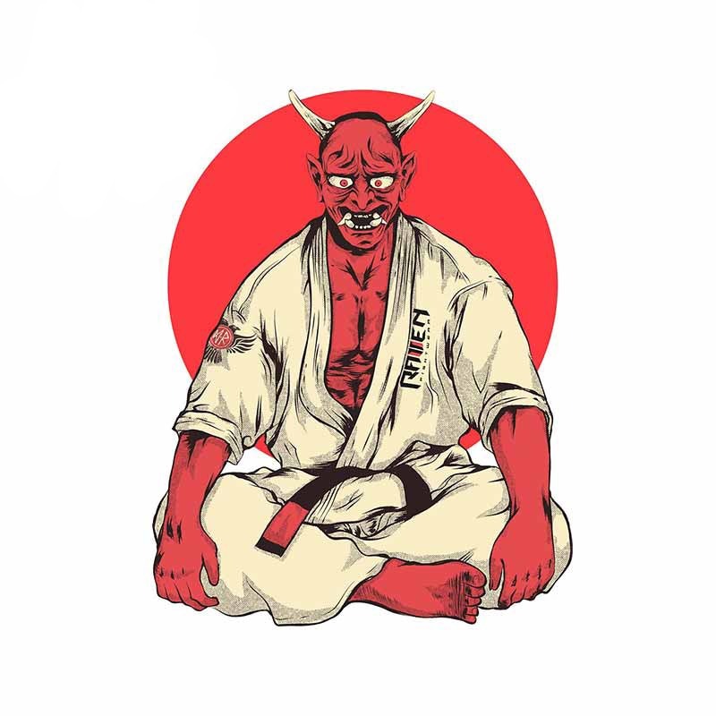 Jiu Jitsu 'Oni Demon Fighter' Vinyl Car Sticker