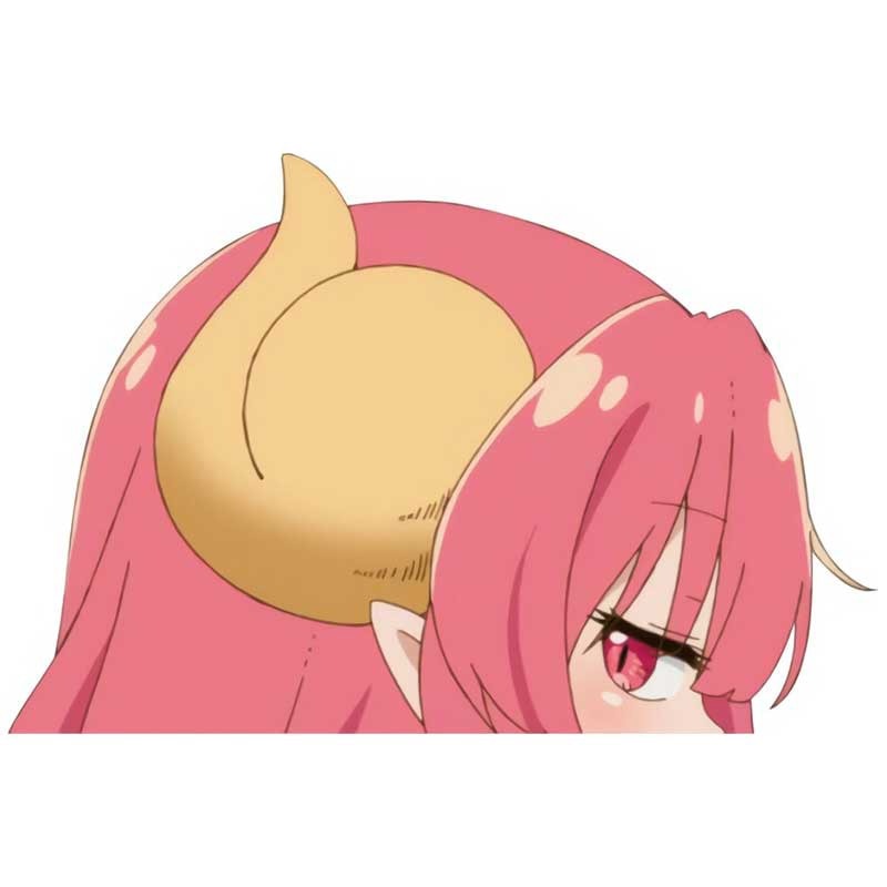 Miss Kobayashi's Dragon Maid 'Ilulu | Horn Headwear' Vinyl Car Peeker Sticker