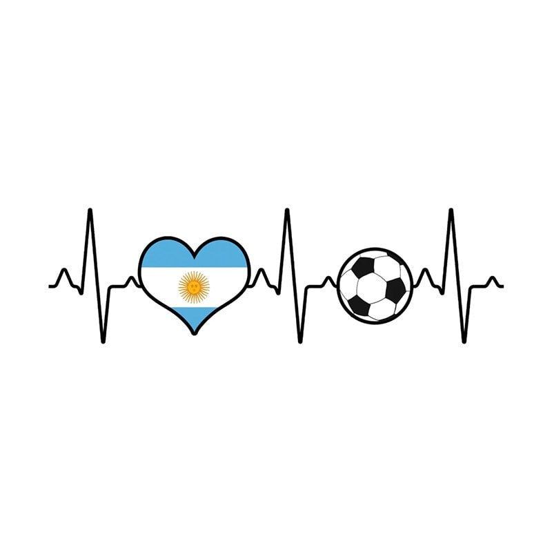 Heartbeat 'Argentina Flag and Football' Vinyl Car Sticker