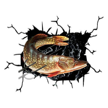 Fish 'Northern Pike' Car Window Vinyl Sticker