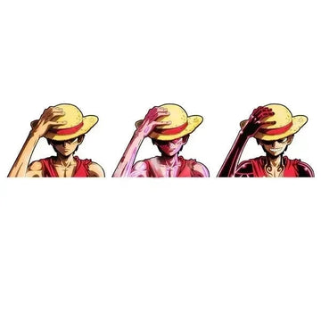 One Piece 'Monkey D. Luffy | Holding Straw Hat' Vinyl Car 3D Motion Sticker