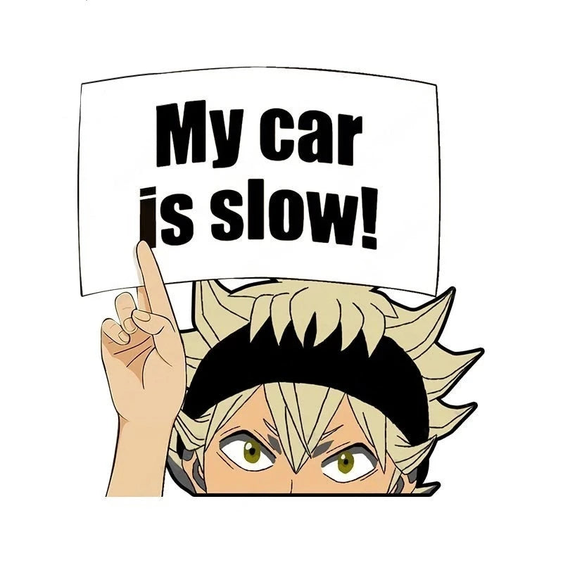 Black Clover 'Asta | My Car Is Slow!' Vinyl Car Sticker