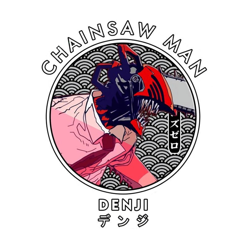 Chainsaw Man 'Denji | Seigaiha Wave | Chainsaw Head' Vinyl Car Sticker