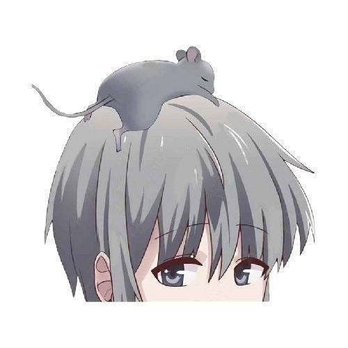 Fruits Basket 'Yuki | Sleeping Rat' Vinyl Car Peeker Sticker