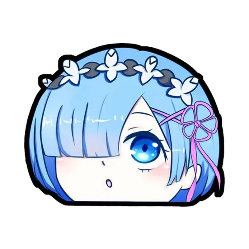 Re:Zero 'Chibi Rem | Look Up' Vinyl Car Peeker Sticker