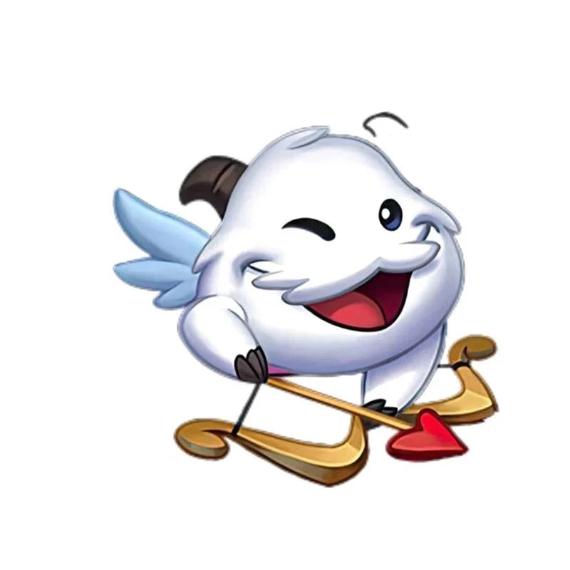 League of Legends 'Cupid Poro | Bow and Arrow' Vinyl Car Peeker Sticker