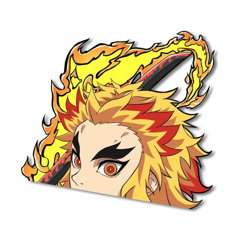 Demon Slayer 'Kyojuro | Flaming Sword' Vinyl Car Peeker Sticker