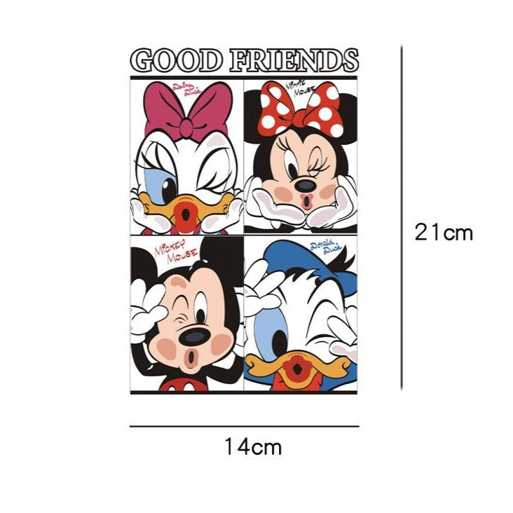 Good Friends 'Daisy-Minnie-Mickey-Donald | Pout Lips And Winks' Vinyl Car Sticker