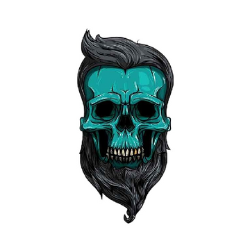 Skull Head 'Beard' Vinyl Car Sticker