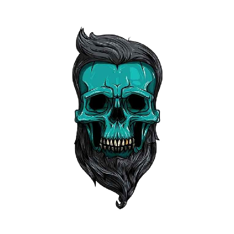 Skull Head 'Beard' Vinyl Car Sticker