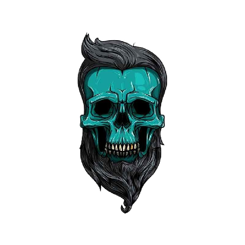 Skull Head 'Beard' Vinyl Car Sticker