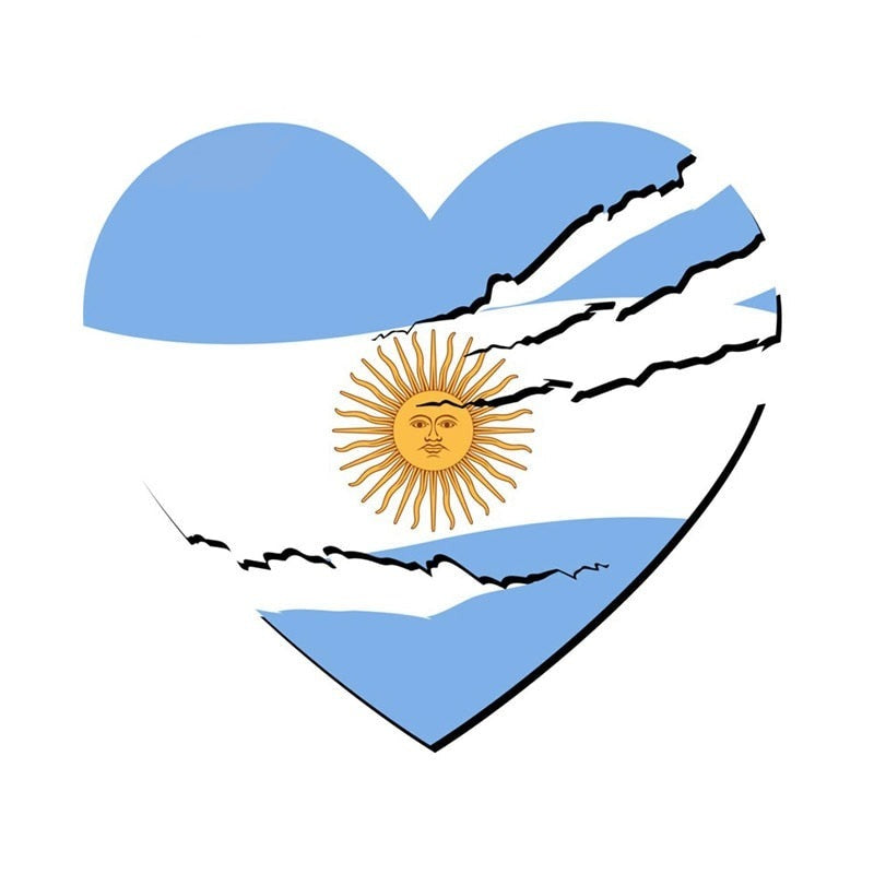 Scratched Heart 'Argentina Flag' Vinyl Car Sticker
