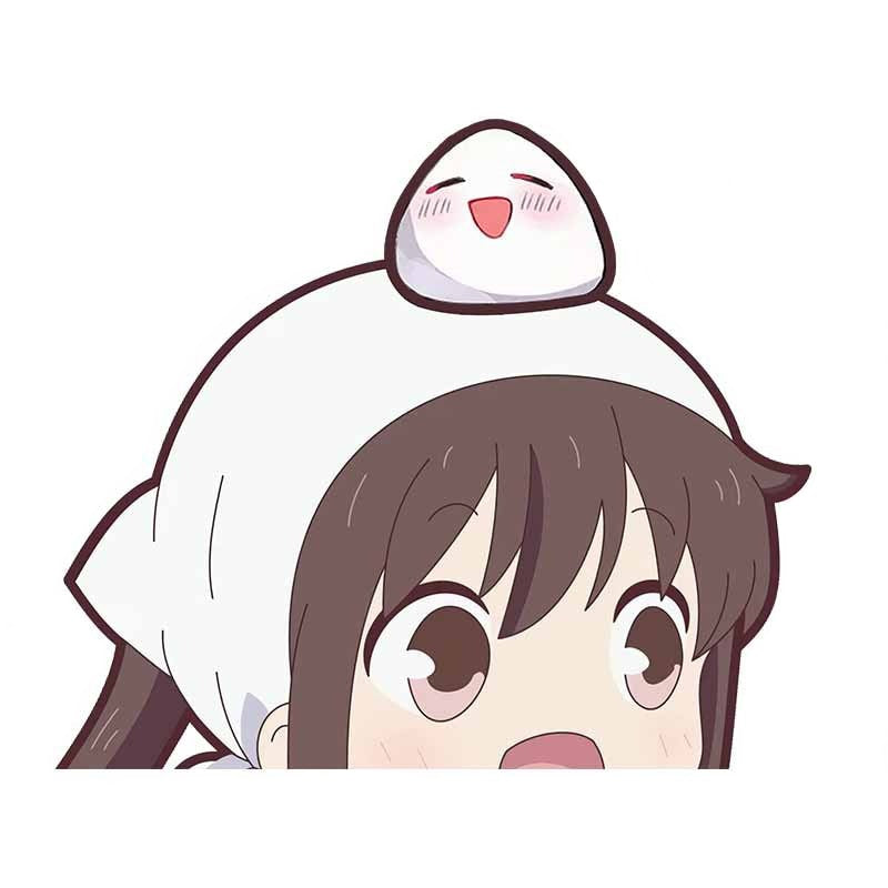 Fruits Basket 'Tohru And Rice Ball | Surprised' Vinyl Car Peeker Sticker