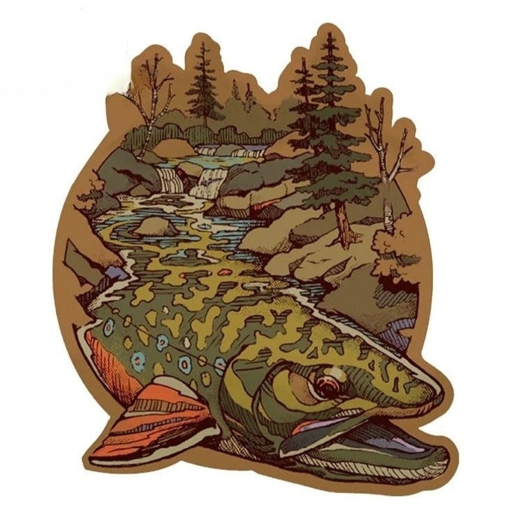 Cool Art 'Brook Trout | Lakes | Forest' Vinyl Car Sticker