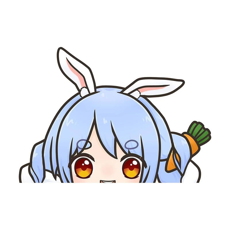 Virtual YouTuber 'Usada Pekora | Looking' Vinyl Car Peeker Sticker