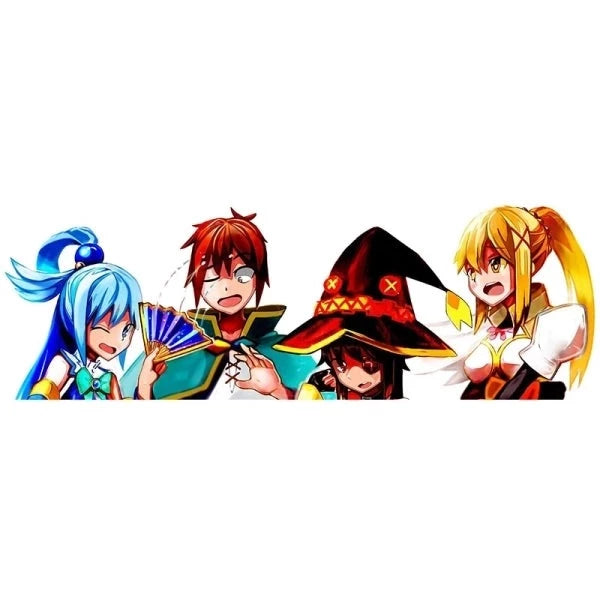 KonoSuba 'Aqua-Kazuma-Megumin-Darkness | Look Down' Vinyl Car Peeker Sticker