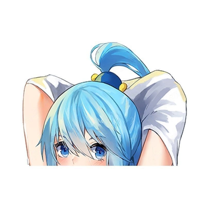 KonoSuba 'Aqua | Relaxing' Vinyl Car Peeker Sticker