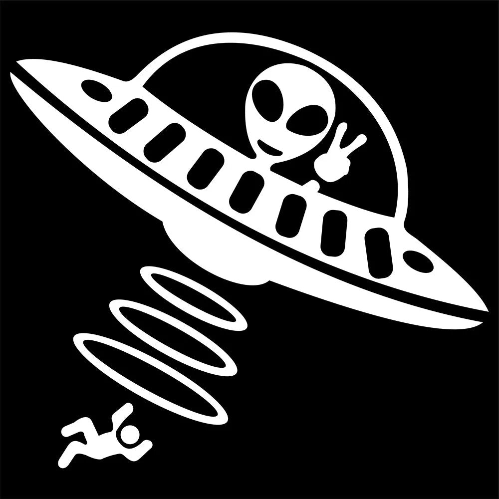 Alien Human Abduction Vinyl Car Sticker